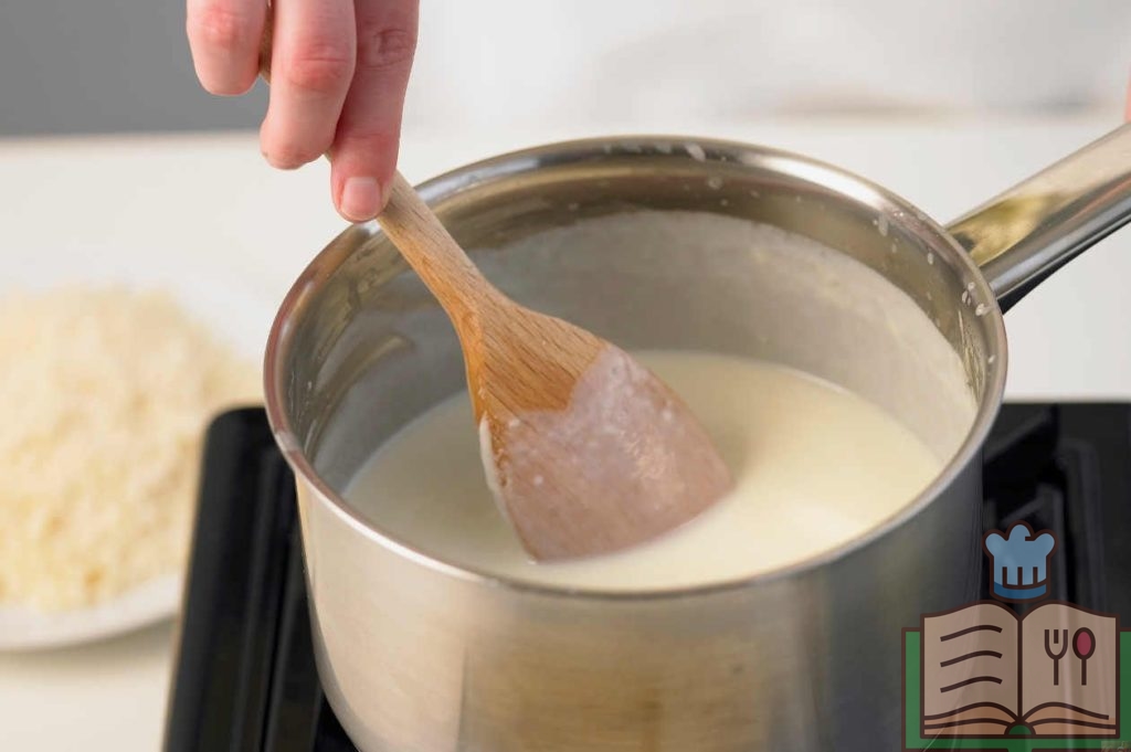Процесс приготовления массы для рецепта заварное тесто с яйцом.
